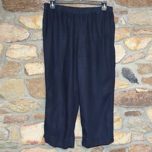 J. Jill 100% Linen Deep Blue Relaxed Pants